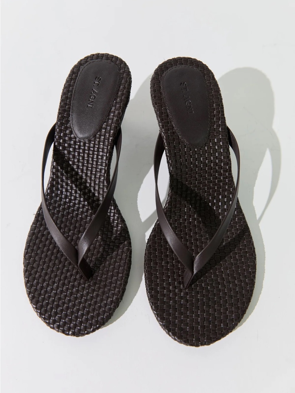 St. Agni Woven Thong Heel - Coffee size 40 / 10